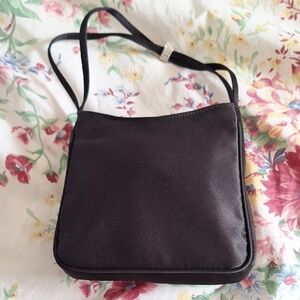 Elegant Black Satin Shoulder Bag